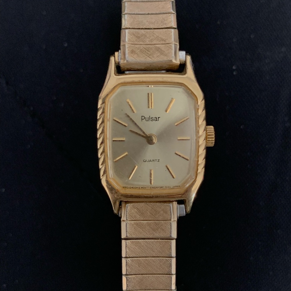 Pulsar Gold Rectangular Quartz Watch